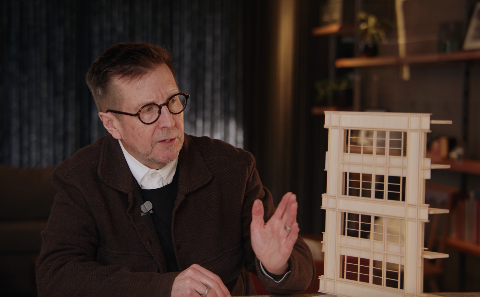 Screenshot of kyle Gaffney taken from SkB architects short film about modelmaking in practice. 